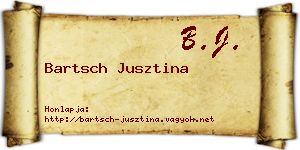 Bartsch Jusztina névjegykártya